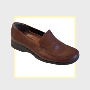 Naturalizer Soft Brown Leather Loafers Women's Size 8W Fit 4U System